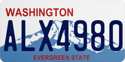 WA license plate ALX4980