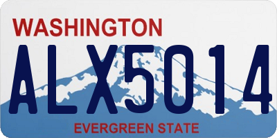 WA license plate ALX5014