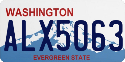 WA license plate ALX5063