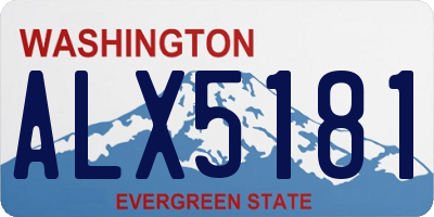 WA license plate ALX5181