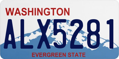 WA license plate ALX5281