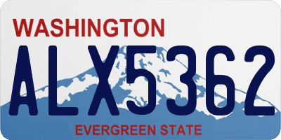 WA license plate ALX5362