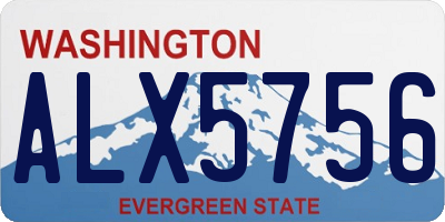 WA license plate ALX5756