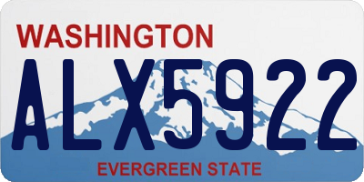 WA license plate ALX5922
