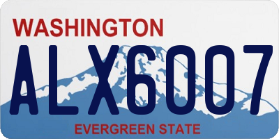 WA license plate ALX6007