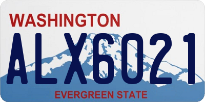 WA license plate ALX6021
