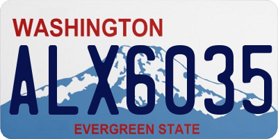 WA license plate ALX6035