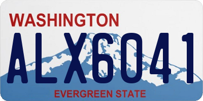 WA license plate ALX6041
