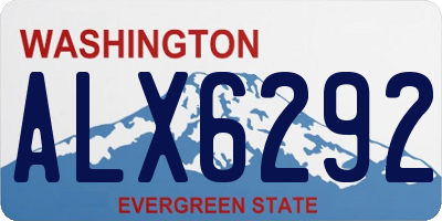 WA license plate ALX6292