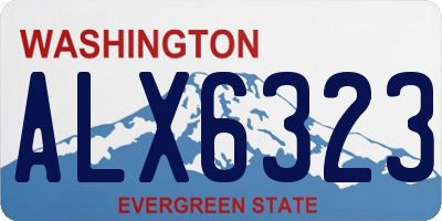 WA license plate ALX6323