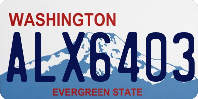 WA license plate ALX6403