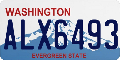 WA license plate ALX6493