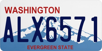 WA license plate ALX6571