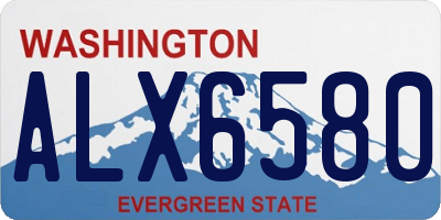 WA license plate ALX6580