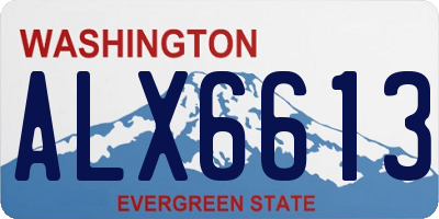 WA license plate ALX6613