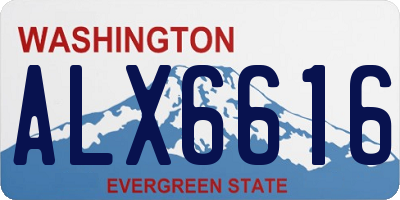 WA license plate ALX6616