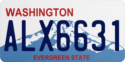 WA license plate ALX6631