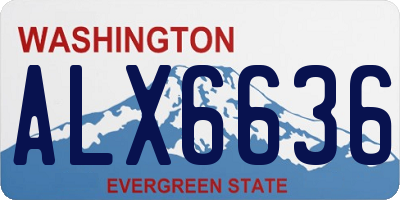 WA license plate ALX6636
