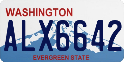 WA license plate ALX6642