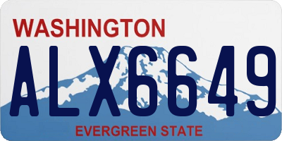 WA license plate ALX6649