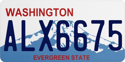 WA license plate ALX6675