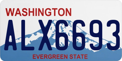 WA license plate ALX6693