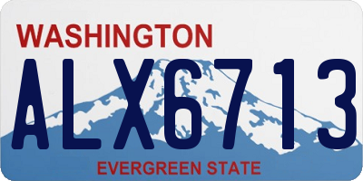 WA license plate ALX6713
