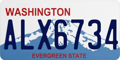 WA license plate ALX6734