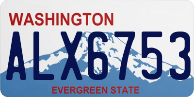 WA license plate ALX6753