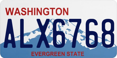 WA license plate ALX6768