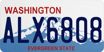 WA license plate ALX6808