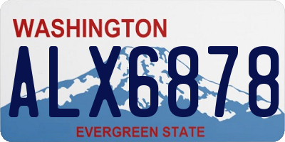 WA license plate ALX6878