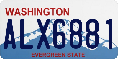 WA license plate ALX6881