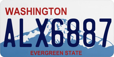 WA license plate ALX6887