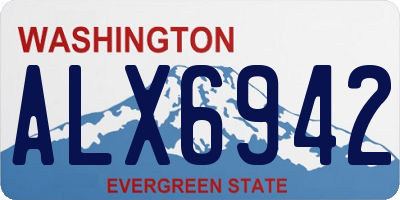 WA license plate ALX6942