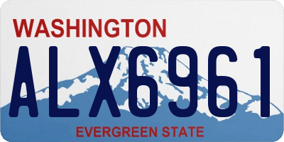 WA license plate ALX6961