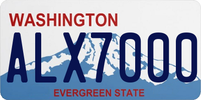 WA license plate ALX7000