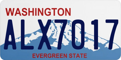 WA license plate ALX7017