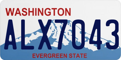 WA license plate ALX7043