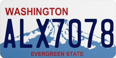 WA license plate ALX7078