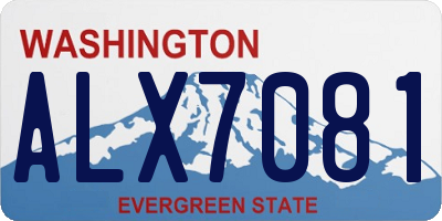 WA license plate ALX7081