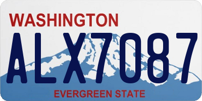 WA license plate ALX7087