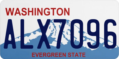 WA license plate ALX7096