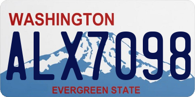 WA license plate ALX7098