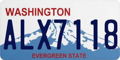 WA license plate ALX7118