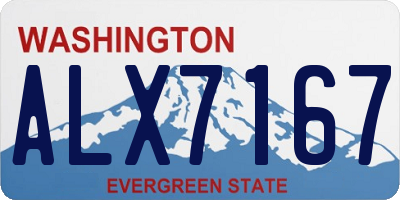 WA license plate ALX7167