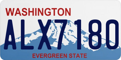 WA license plate ALX7180