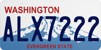 WA license plate ALX7222