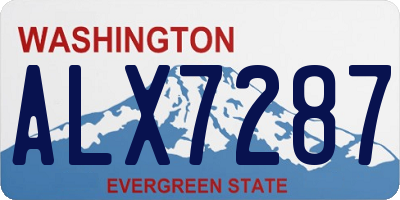 WA license plate ALX7287