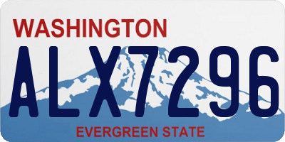 WA license plate ALX7296